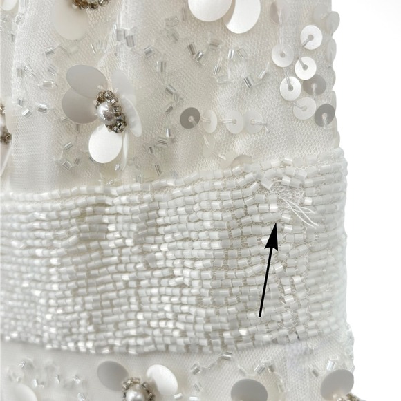 Mac Duggal White One Shoulder Flower Embellished Ruffle Gown NWT $598 Size 2 - Picture 14 of 16
